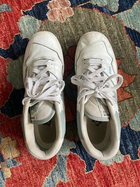 New Balance White Low-Top Sneakers with Light Gray Accents